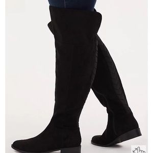 Torrid Black Faux Suede Woven Over-The-Knee Boot (Ww) (NWOT)
